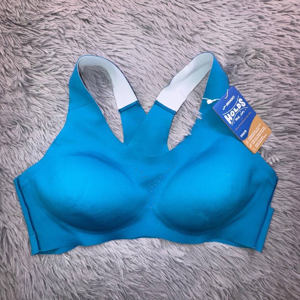 Brooks Bra Womens 38 A/B Dare Crossback Run Bra Sea Blue High Impact HOLDS me in - Picture 10 of 10